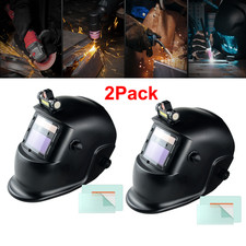 1/2PC Solar True Color Auto Darkening Welding Helmet with Light for TIG MIG ARC