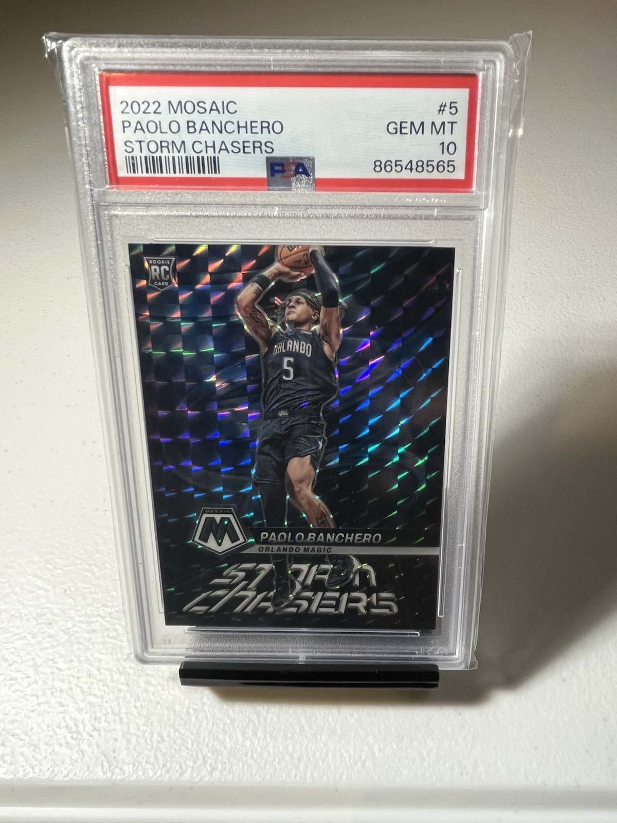 PAOLO BANCHERO 2022-23 Panini Mosaic RC Storm Chasers #5 PSA 10