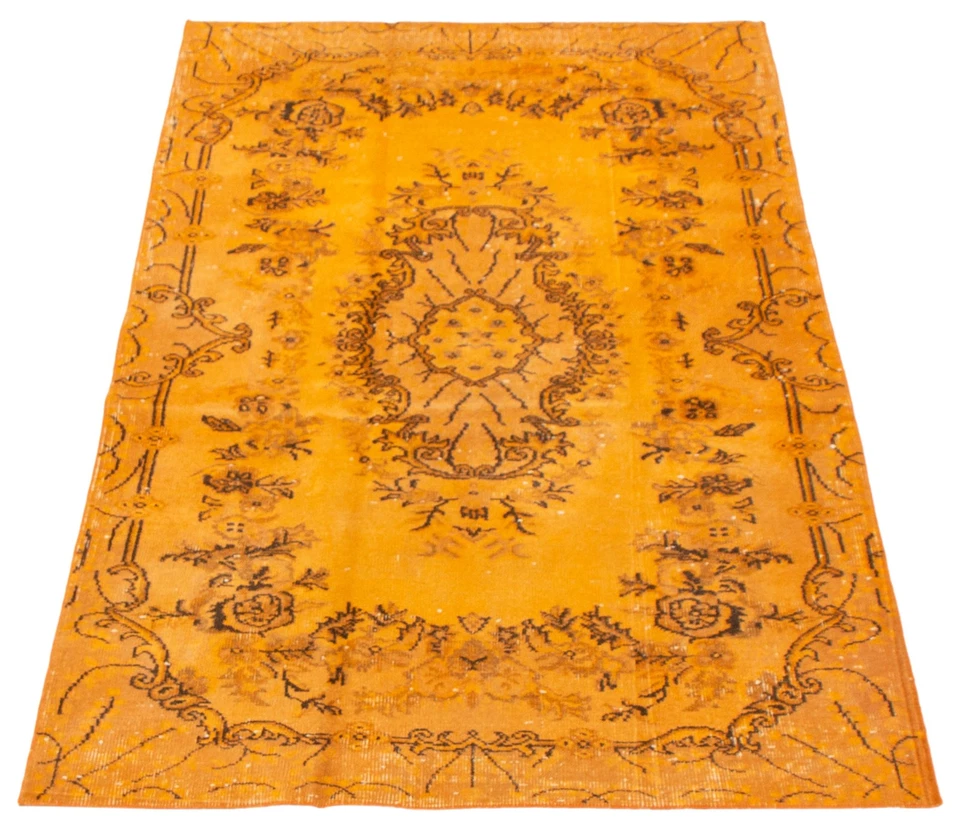 3'10" x 6'11" Traditional Vintage Hand Knotted Area Rug Oriental Wool Carpet - Image 3 of 4