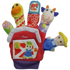 Vintage Chicco Bauernhof Spielhandschuh 25cm Gebraucht Ente Maus Kuh Mensch