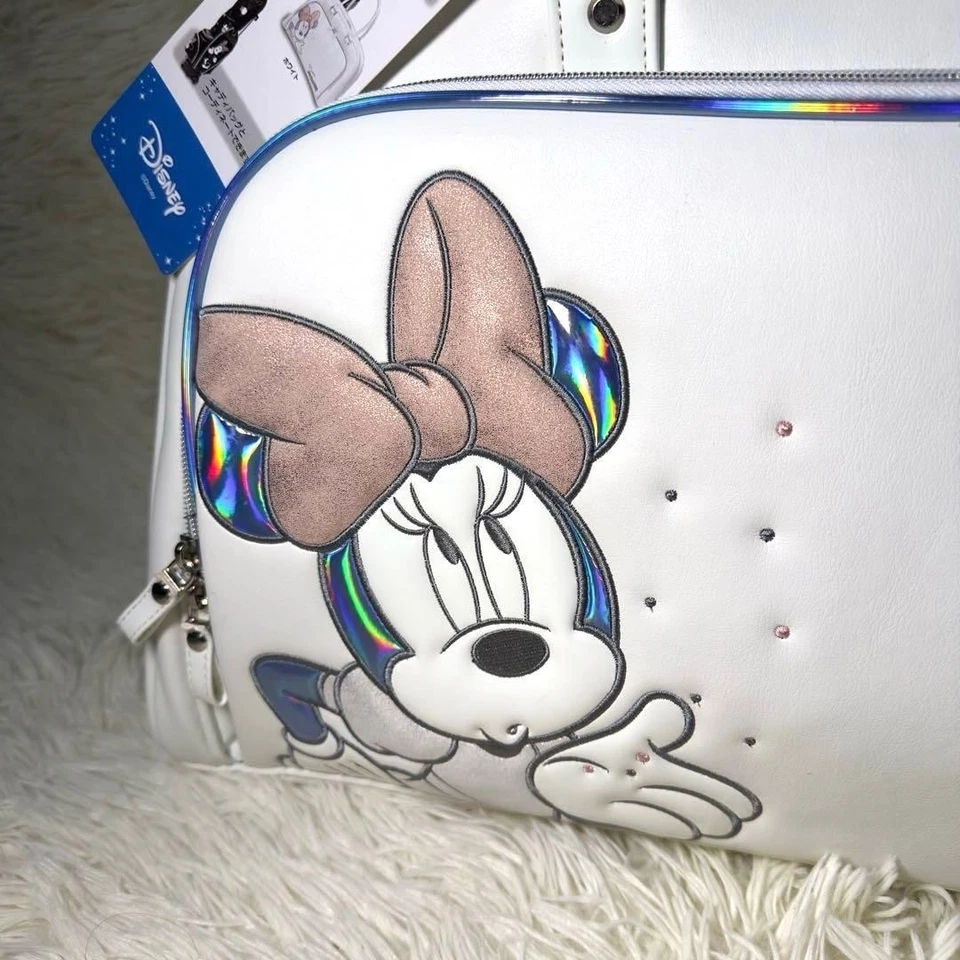 Sac de golf Boston Disney Minnie Mouse en cuir synthétique blanc zippé - Photo 2/4