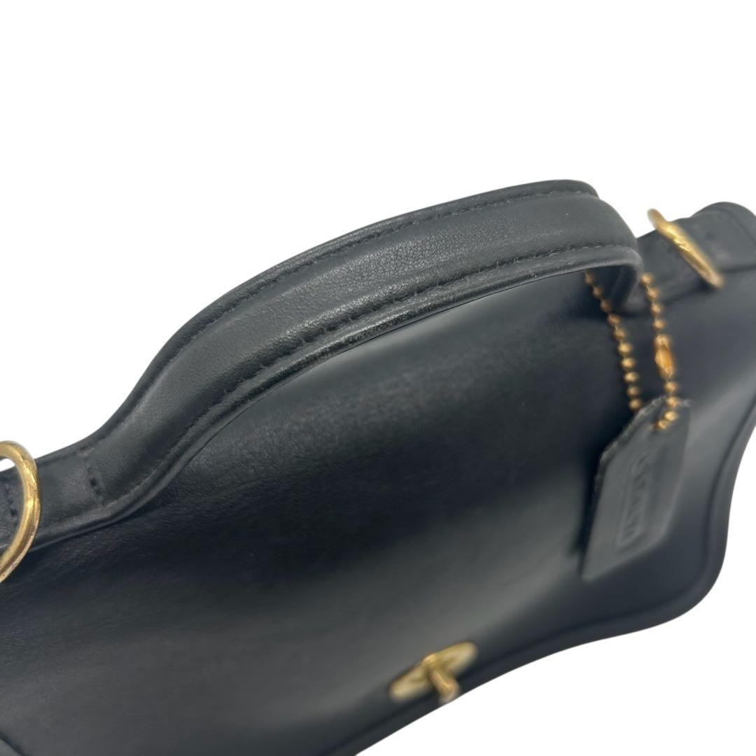 Vintage Coach 9924 Casino Crossbody Shoulder Bag Black Leather Made in USA thumbnail 7