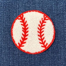 Chenille Baseball Applique Patch - Embroidered Letterman Jacket Sports Badge 3