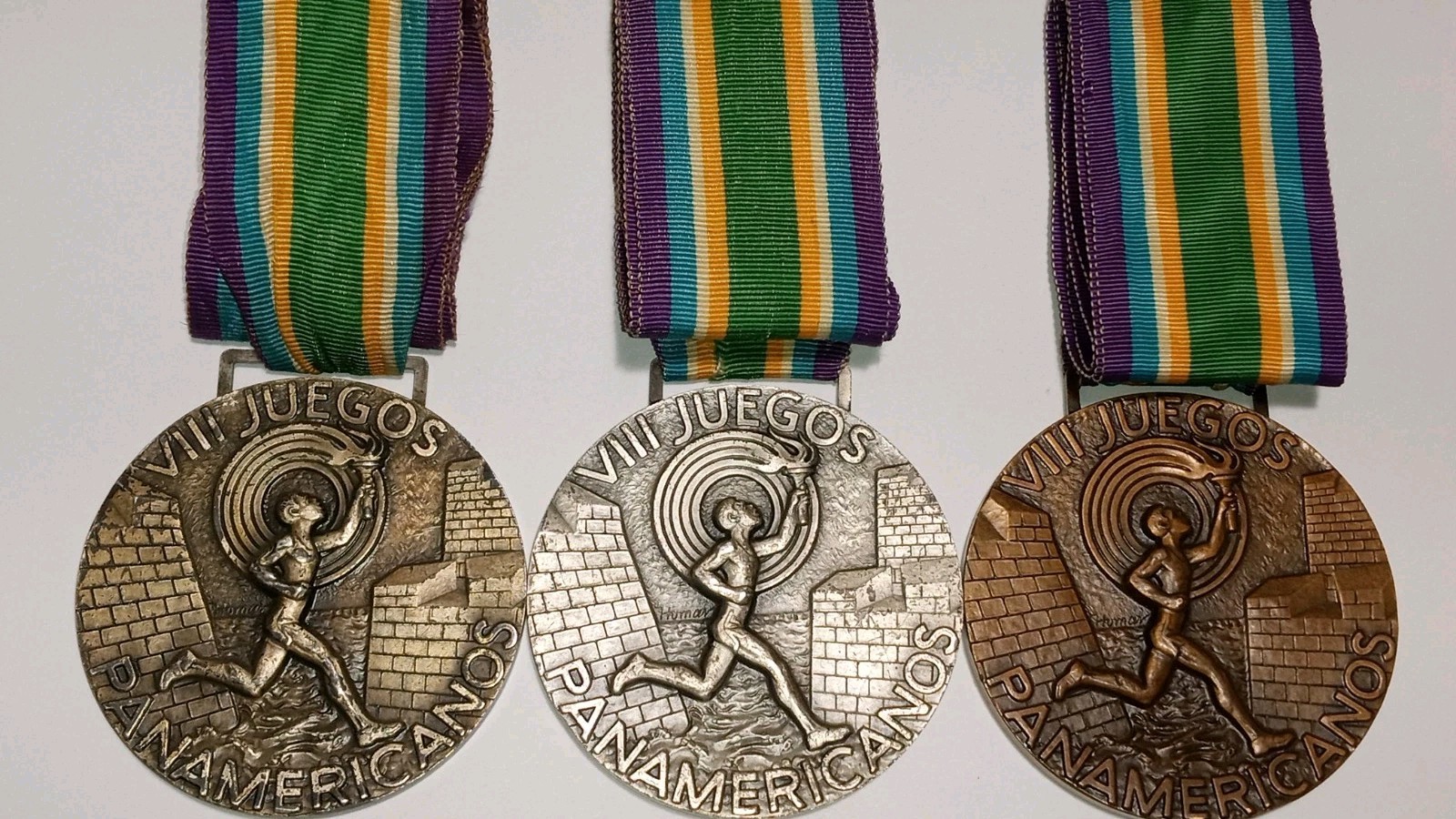 Rare Set Puerto Rico 1979 Pan American Games 3 Winners Medals Gold Silver Bronze