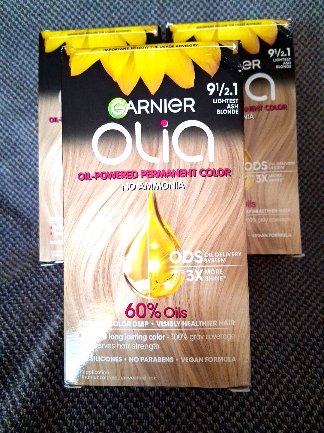 3ct.) Garnier Hair 9 1/2.1 Lightest Ash Blonde, Permanent Ha