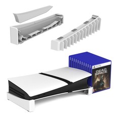 PS5 Slim Pro Horizontal Stand Holder 12 Game Disc Storage Base Compatible Consol