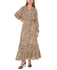 $109 Vince Camuto Women's Printed Smocked-Waist Maxi Dress Size S, M