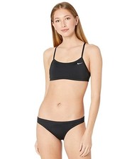 Nike L27754 Women's Swim Racerback Bikini Set Black Size L