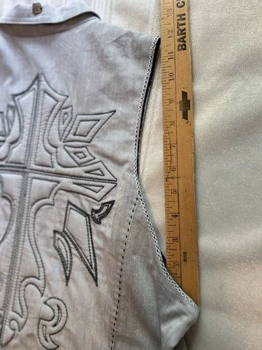 Roar Men’s Size XL Cotton Vest Quilted Back Striped Lined Adjustable Back Belt image 8