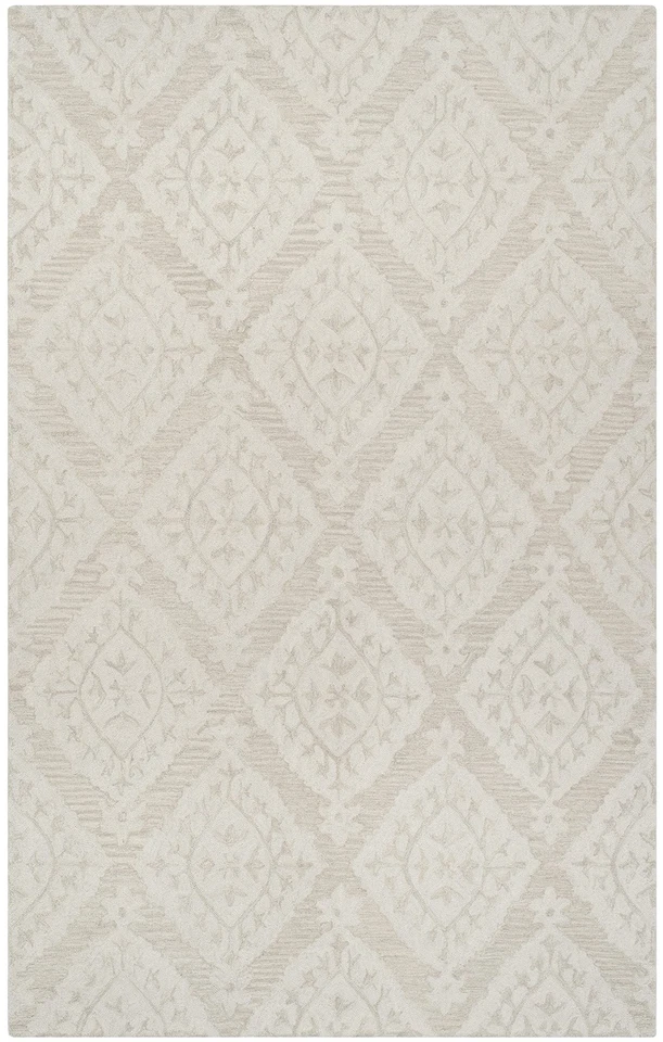 Alfombra Colección Micro-Loop - 5' x 8', Beige, Lana Enrejado Hecha a Mano, Ideal... Foto 2 de 4