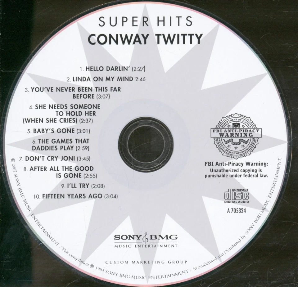 Conway Twitty Super Hits CD USA Sony BMG Musik Unterhaltung 2007 A705324 - Bild 3 von 3