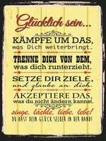 Holzschild 40X30 Cm GlüCklich Singe LäChle Liebe Deko Geschenk Holz Schild