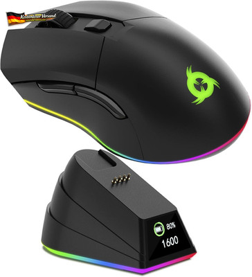 Gaming Maus mit LCD Display kabellos 6000 DPI RGB Akku bis zu 150h mit Ladestati
