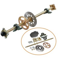 44.8" Rear Live Axle Kit Sprocket Brake Disc Wheel Hub Pillow Blocks For Go Kart