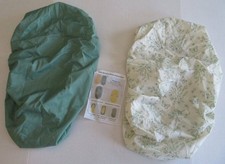 NEW Fiobee Baby BASSINET Fitted SHEET Lot 2 Green Waterproof Butterfly Floral