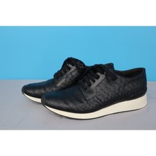 Vince Black Embossed Snake Leather Lace Up Sneakers Womens Size 7