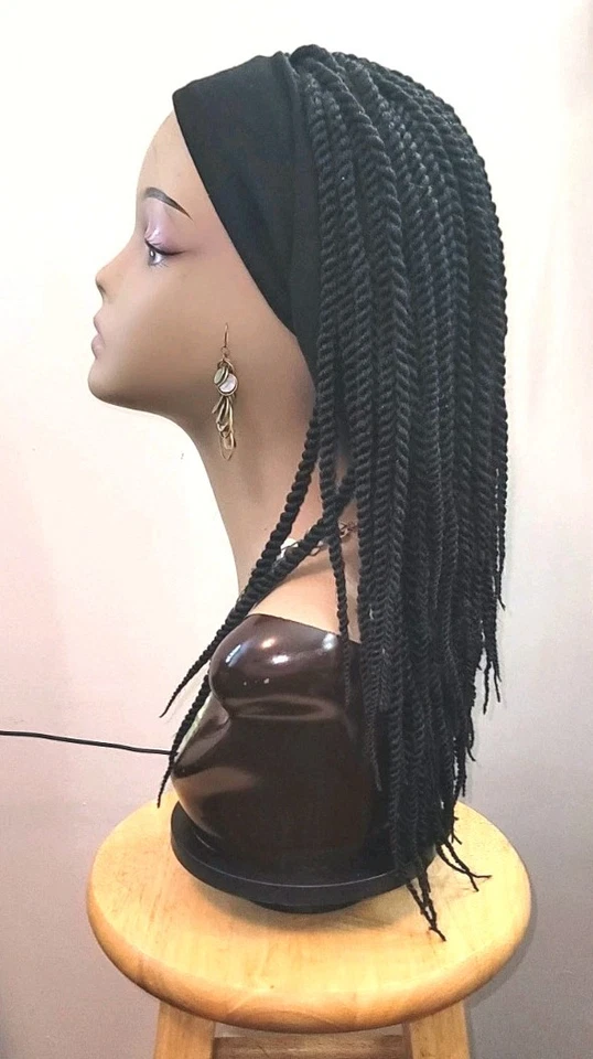 Nova peruca de crochê feita à mão senegalesa torções cor #1b - Imagem 4 de 4