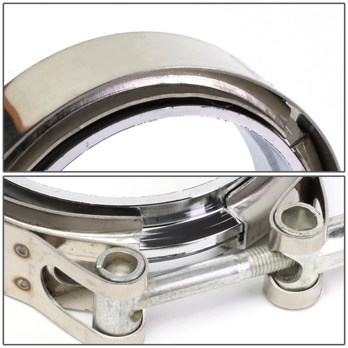 2x 3.5" Stainless Steel Turbo/Intercooler/Charge/Intake Pipe V-Band Clamp+Flange - Picture 3 of 5