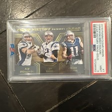 2016 Panini Clear Vision-Clear History Tom Brady, Gronkowski,Edelman #7 Gold /29