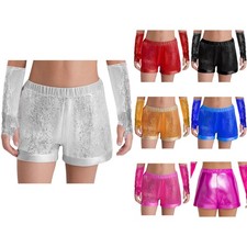 Girls Bottom Elastic Waistband Dancewear Dance Shorts Ballroom Hot Pants Rumba