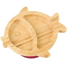 Bamboo Baby Plate with Suction - Kids and Toddler Suction Cup Plate for Babie...