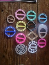 Xl Lot Of Vintage Plastic Rhinestones 1980s 1990s Fashion Belt Buckle Slides