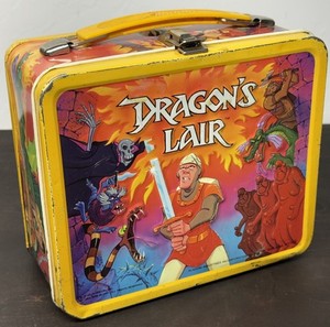 Authentic Vintage 1983 DRAGON’S LAIR Metal Lunchbox Lunch Box Aladdin No Thermos