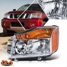 For 08-15 Nissan Titan Factory Style Driver Side Headlight Lamp Chrome/Amber