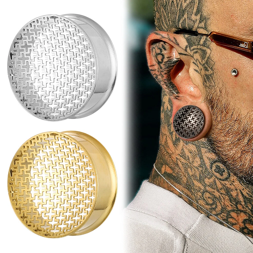 2PCS Fashion Ear Gauges Plugs Saddle Stainless Steel