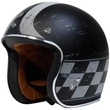 Torc T50 3/4 Vintage Motorcycle Helmet - Flat Black Champ - Small