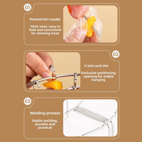 Freidora de Aire Acero Inoxidable Parrilla Vertical Pincho Colgante Kebab Estante Herramientas de Cocina - Imagen 11 de 17