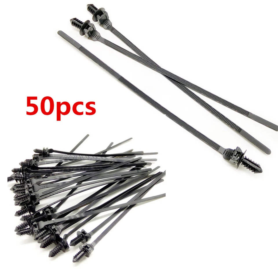 Paquete de 50 piezas de sujetador de correa de amarre de nailon de montaje en automóvil Foto 3 de 4