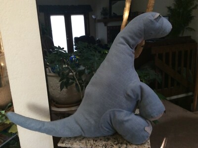 Brontosaurus Dinosaur Plush Toy Animal Adventure gray blue huge 24