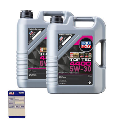 Liqui Moly 3751 Motoröl, Öl, Top Tec 4400 5W-30 10L passend für Nissan, SMART
