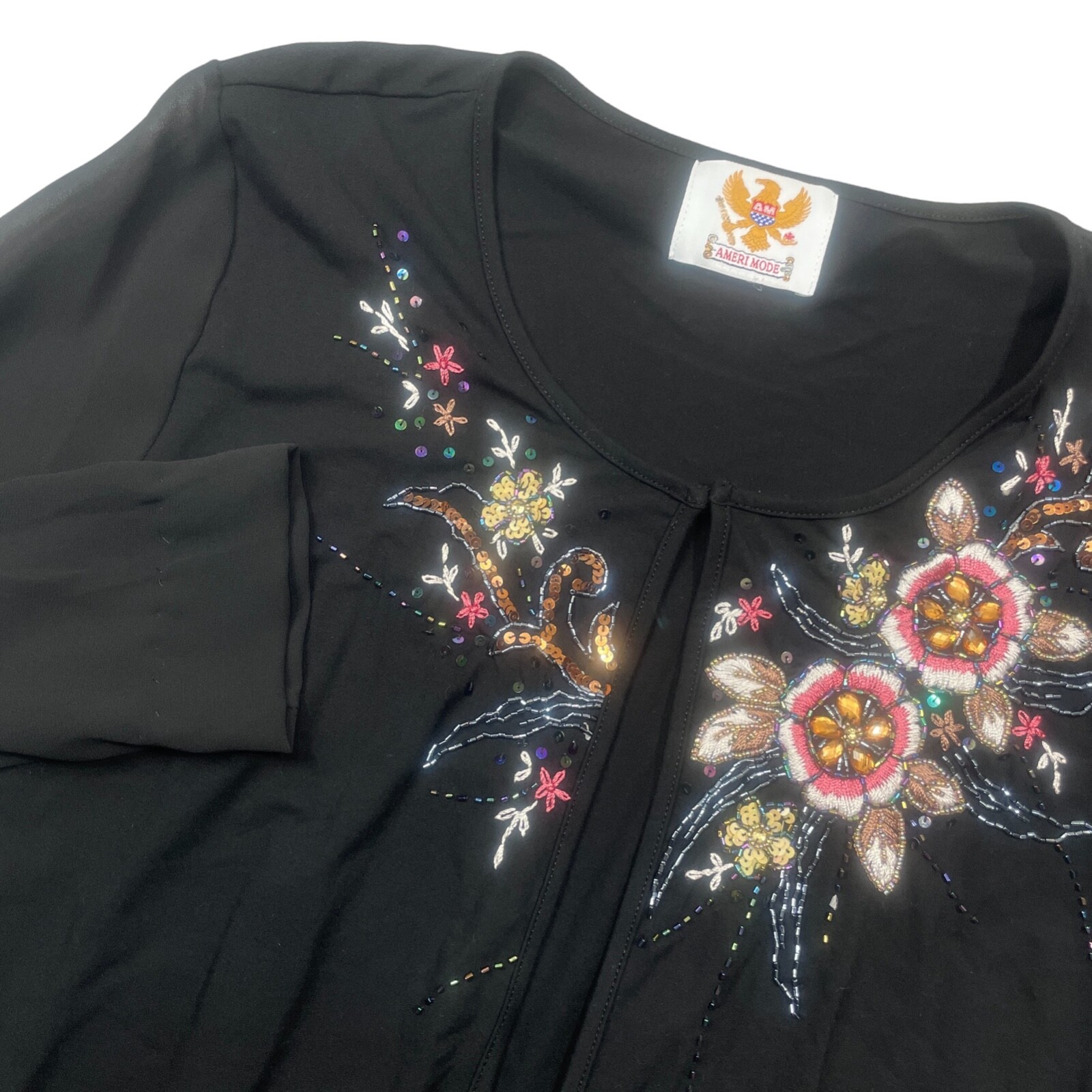 Ameri Mode Large (size tag missing) Black Beaded … - image 1