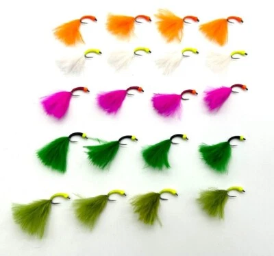 WORLD CLASS FLIES 20x Assorted Stalking Bug - Cat Bug Selection - Trout Fishing Flies