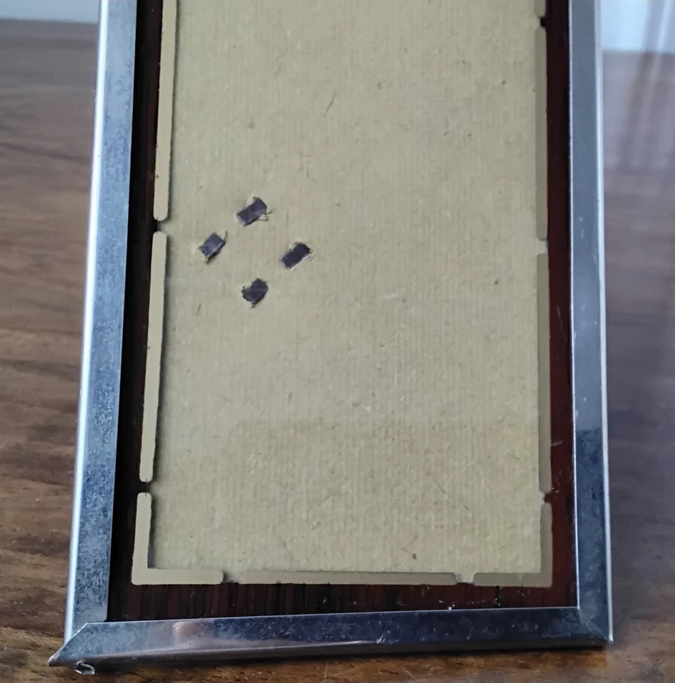 Cadre photo vintage années 70 en tres bon état- métal et verre - Photo 3/4