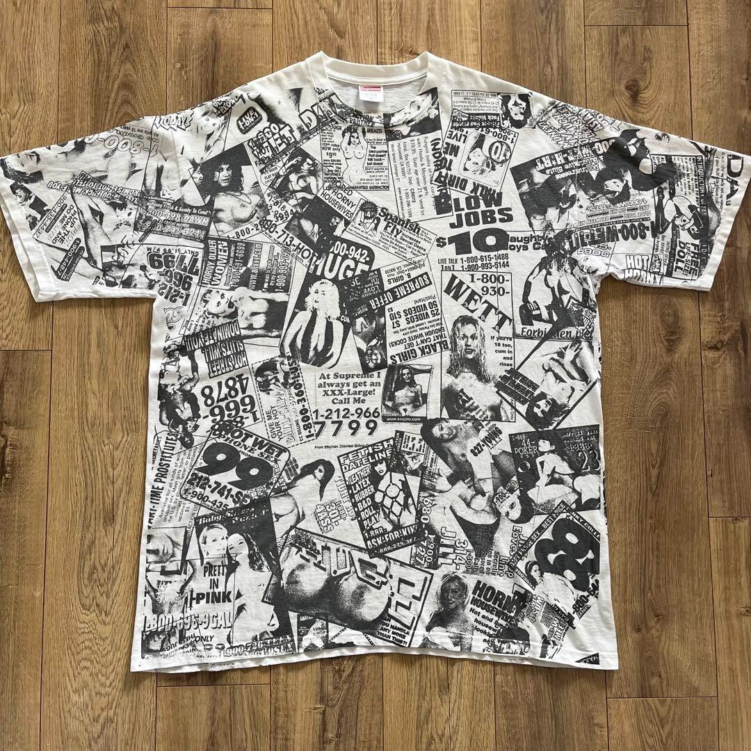 supreme Porn Total pattern 00s Vintage T-Shirt XL size Rare USED 