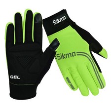 Sikma Wind Stopper Full Finger Cycling Gloves Gel Padded Winter Touch Screen