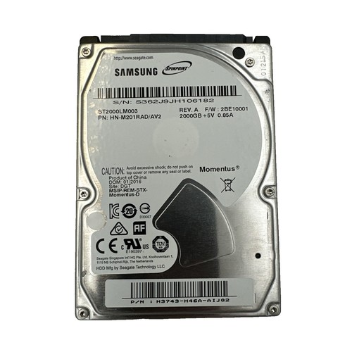 Samsung ST2000LM003 HN-M201RAD/MA1 G1323-H26A 2BC10007 (S34S) 2.5