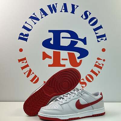 Nike Dunk Low Vast Grey Varsity Red FJ0832-011 Men's sizes 8.5 and 9.5 available