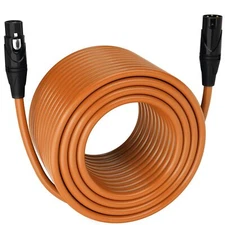 LyxPro Microphone 300 feet XLR Cable, Male to Female, 3 Pin Mic Cable, Orange