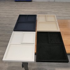 3 Pcs Jewelry Display Set in smooth velvet finish White Black Dark Blue Beige