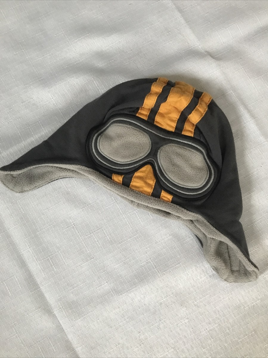 Gymboree Moto Boss Toddler Boy Gray Beanie Hat Ear Flaps 2T-5T