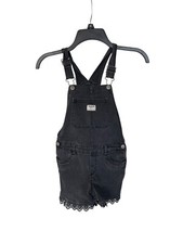 OshKosh B Gosh Over All Denim Pants Black Girls Size 8 Good Condition
