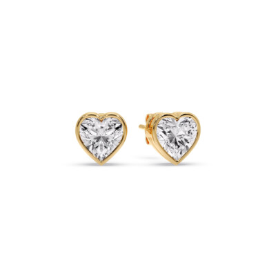 Zargenfassung Lab Diamant Solitär Ohrring 14 Karat Gold für Damen - faszinierende Diamanten