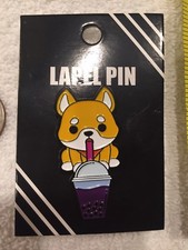 Corgi Dog with Drink Lapel Pin Free Ship In USA