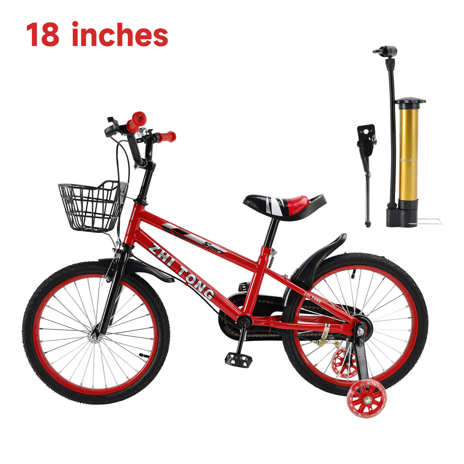 18 inches Kid's Bike Child Bicycle Boys and Girls with Bottle Cage Holder R10
