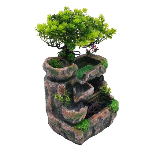 Corded Desktop Rockery Fountain Desk Waterfall FengShui Water Sound Indoor Decor - Picture 12 of 24