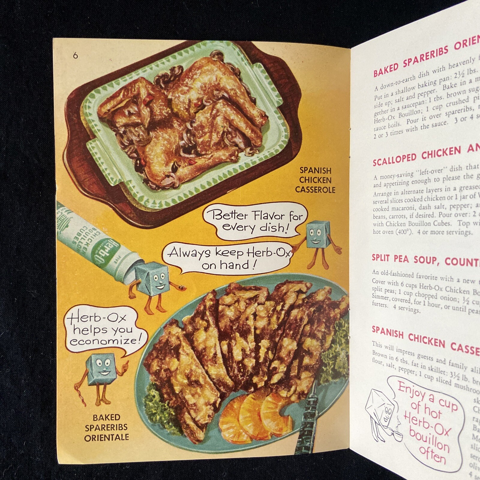 Vintage Herb-Ox Money-Saving Magic Booklet 25 Delicious Menus and Recipes...